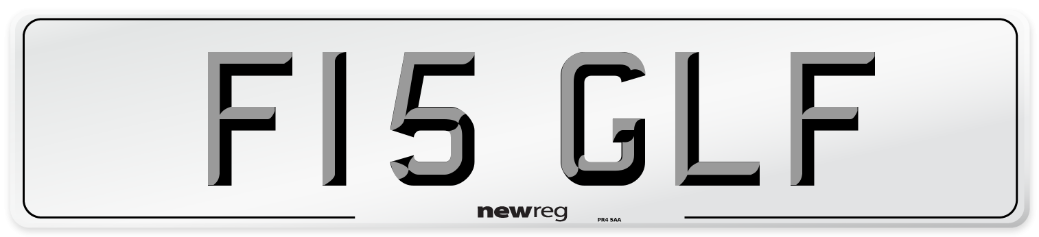 F15 GLF Number Plate from New Reg